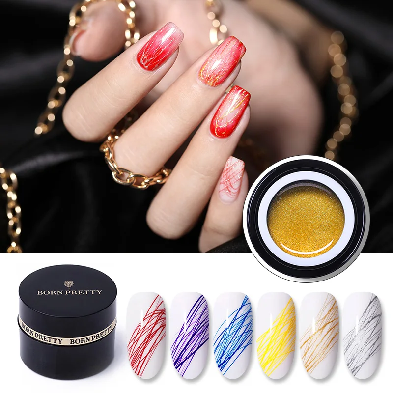 

BORN PRETTY 5ml Spider Gel Nail Polish Colorful Drawing Nail Gel Polish Pull Line Thick Elastic Paint Nail Art Gel Lacquer