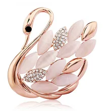 Корейский стиль модный кошачий глаз камень элегантный лебедь брошь шарф Пряжка воротник булавка одежда универсальные аксессуары корсаж