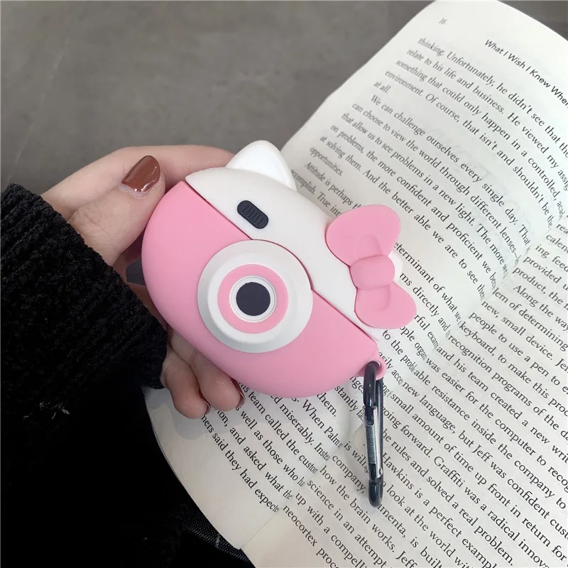 Для AirPods Pro 3 Чехол розовый для камеры с кошкой милый мягкий силиконовый чехол