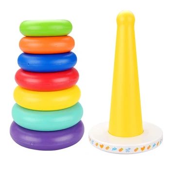 

Music Rainbow Tower Tumbler Layer Stacking Rings Toys Children Stacking Rings Baby Colorful Stacked Toys Educational Game Toys