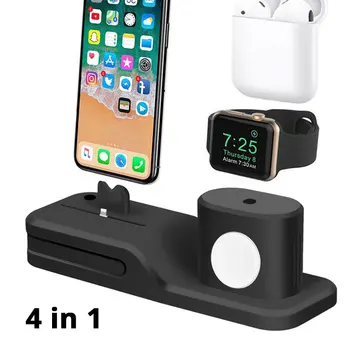 

Charging Dock Holder Stand For Iphone X Iphone 8 Iphone 7 6 5 Silicone Charger stand Dock Station For Apple Watch Series 1 2 3 4