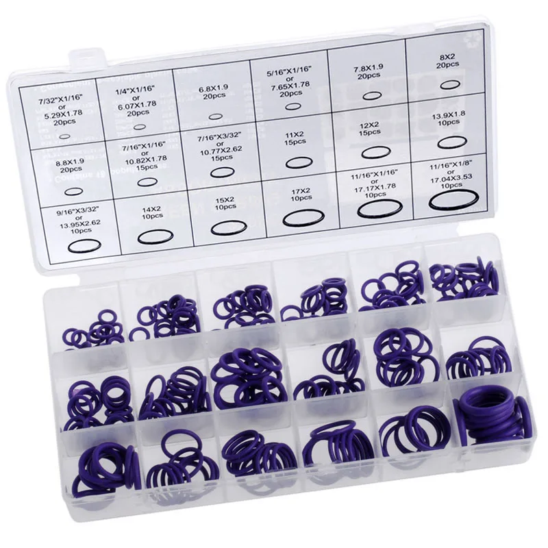 270Pcs HNBR Car Van Air Conditioning Rubber Washer O Ring Seal Assortment Set PL | Бытовая техника