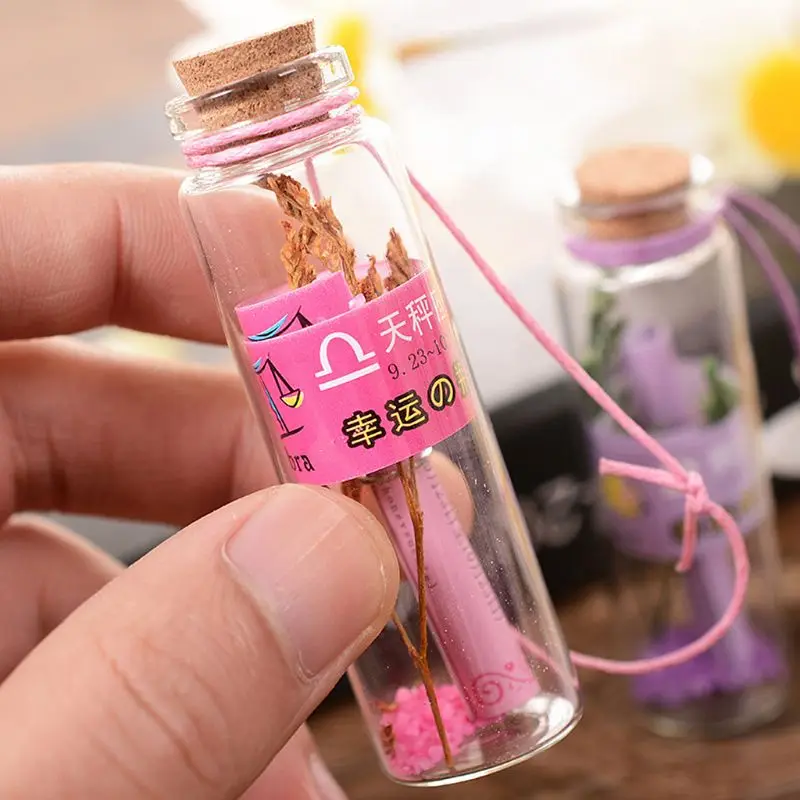 12pcs constellation Wish Bottles Decorative Crafts Floating Bottle Lavender sand Drift bottle Home decoration gift Y4UE