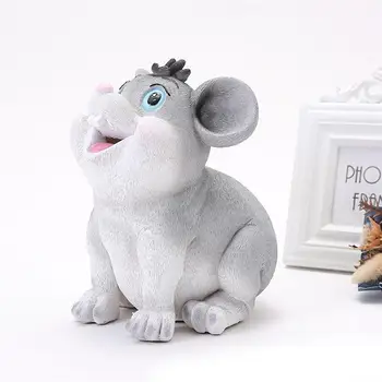 

Mouse Shaped Piggy Bank Coin Container Saving Pot Adorable Money Bank Delicate Resin Storage Jar Creative Desktop Decoration