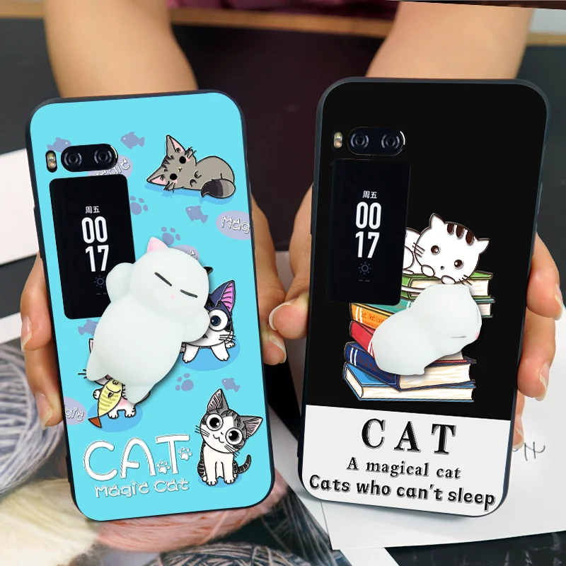 

3D Squishy Finger Pinch Cute Cat Phone Case For Meizu Pro 7 Pro7 Soft Toy TPU Back Cover For Meizu Pro 7 Plus Skin
