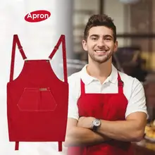 Салонный фартук для парикмахера Модный женский мужской фартук для салона-парикмахерской фартук с карманом Регулируемый хлопковый холст