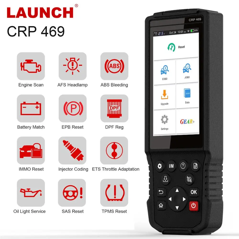 Launch X431 CRP469 OBD2 автомобильный сканер ABS EPB DPF TPMS сброс OBD 2 диагностический ODB2 автомобильный диагностический инструмент OBD2 сканер запуск