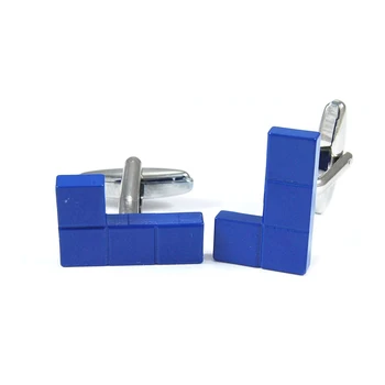 

Gemelolandia cufflinks Tetris blue tab shirt cufflinks mens Original gift