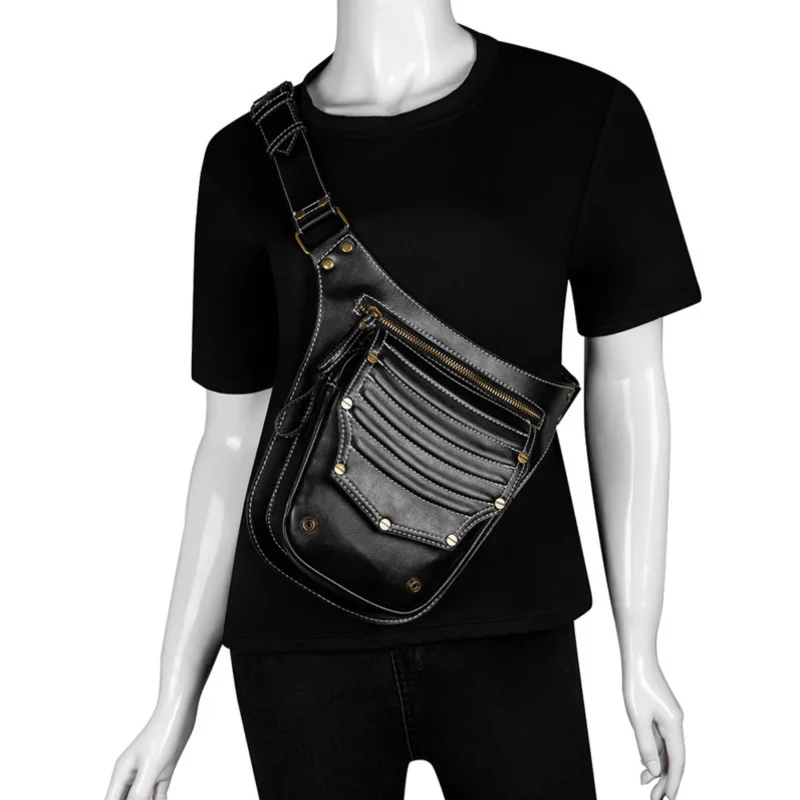 BXX/пара панк Chestpack Ретро сумка через плечо рок для мужчин и женщин Готический Фанни пакеты ретро сплошной цвет мотоциклетные ноги пакет ZA2158