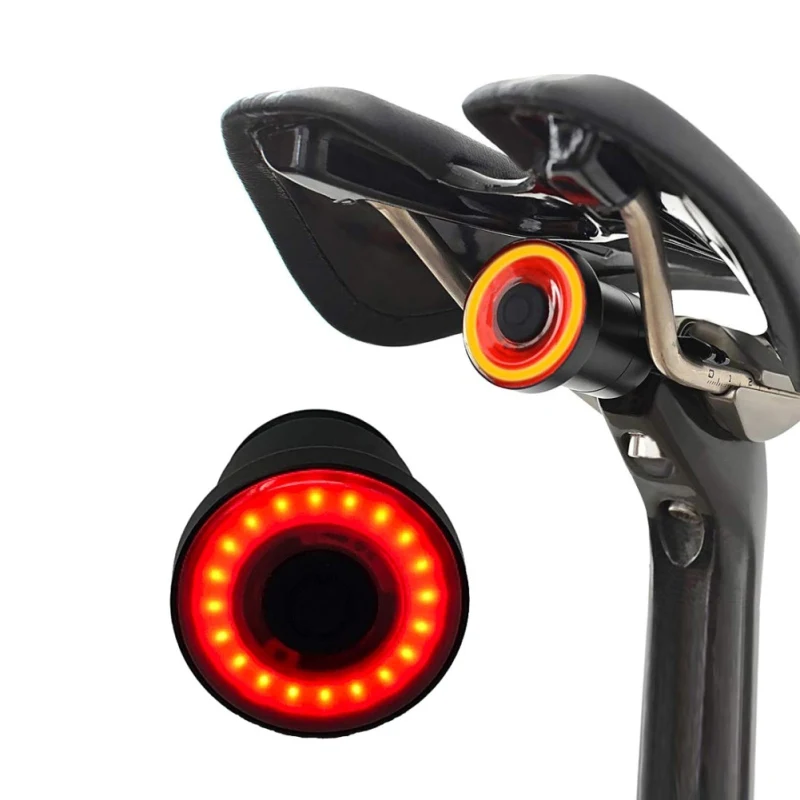 

Bicycle Rear Light Auto Start/Stop Brake Detection Waterproof Bicycle Smart Brake Light USB Rechargeable LED Bicycle Taillight