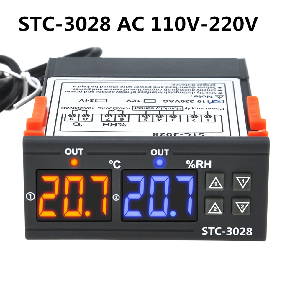 STC-1000 STC-3028 термостат 12 В 24 В 220 В термостат и нагреватель управление кулером инкубатор Скидка 40 - Цвет: STC-3028 110V-220V