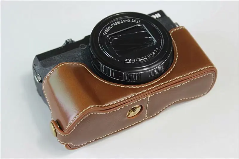 ПУ кожаный чехол для камеры половина сумка для Canon Powershot G5 X Mark II G5XII G5X2 Половина корпуса камеры Нижняя крышка батарейного отсека