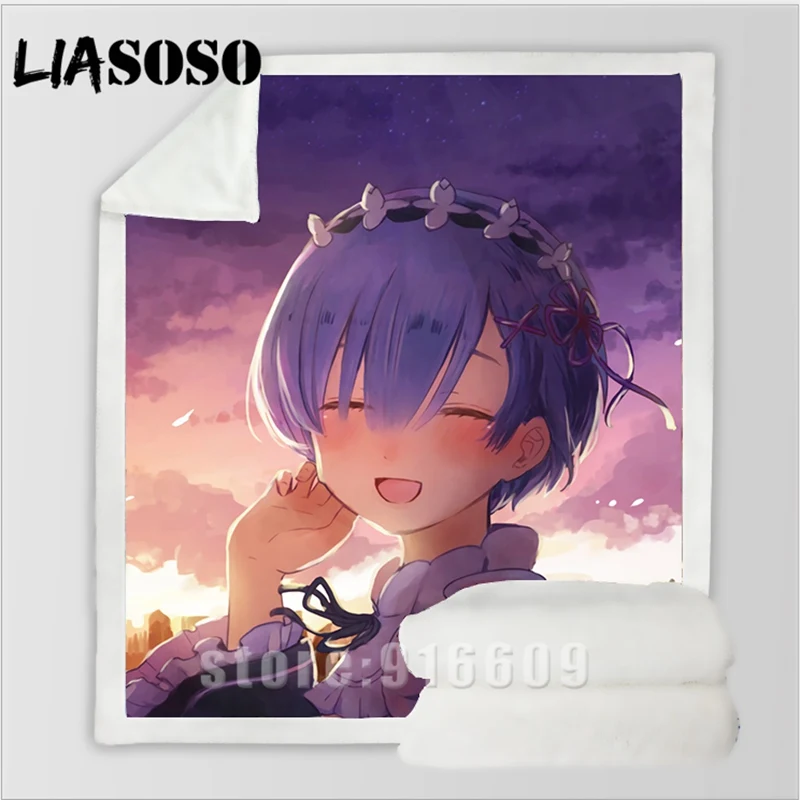 18 Сексуальный Re: zero двойной горничной Ram Rem Диван Постельные принадлежности Dj офис Harajuku зимнее модное одеяло покрывало детское одеяло для путешествий одеяло для прогулок - Цвет: 18