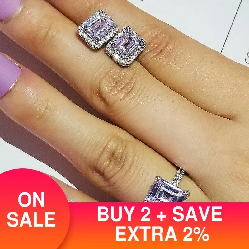 Комплект ювелирных изделий из серебра 925 пробы обручальное кольцо с ореолом