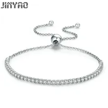 JINYAOLuxury, 3 мм, кубический цирконий, теннисные браслеты, цепочка, кристалл, свадебный браслет для женщин, мужчин, золотой, серебряный браслет, ювелирное изделие