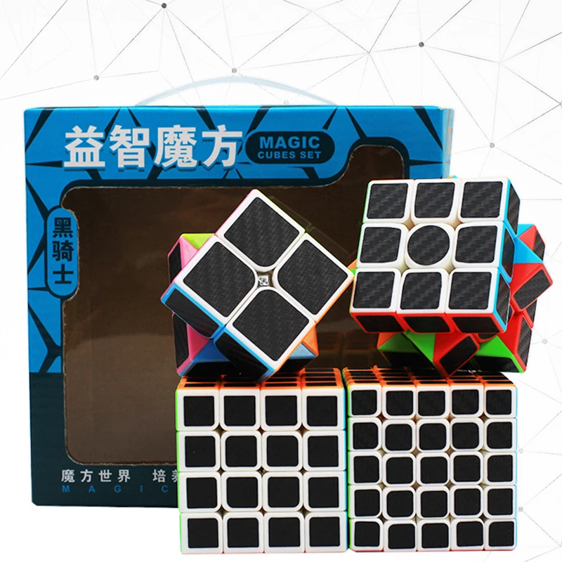 Набор скоростных кубиков Zcube из углеродного волокна 2x2 3x3 4x4 5x5 волшебный кубик Пирамида перекос странной формы Набор кубиков Коллекция Игрушки-Головоломки - Цвет: 2345 cube set