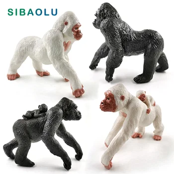 

New Forest Animal model Silverback Gorilla Chimpanzee figurine home decor miniature fairy garden decoration accessories modern