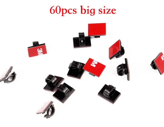 Car Self Adhesive Cable Clip Auto Driving Recorder Wire Management Clamps GPS Data Line Organizer Cord Tie Holder Fixed Clips big 60pcs