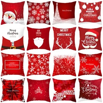 

Christmas Xmas Red Pillowcase Tree Decoration Santa Claus Cushion Cover Christmas Decorations For Home Decor Noel Natal 2021