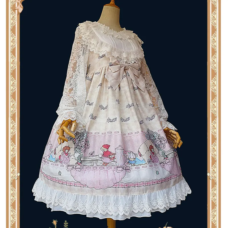 Tea Time ~ Sweet Lolita Dress Sheer Long Sleeve