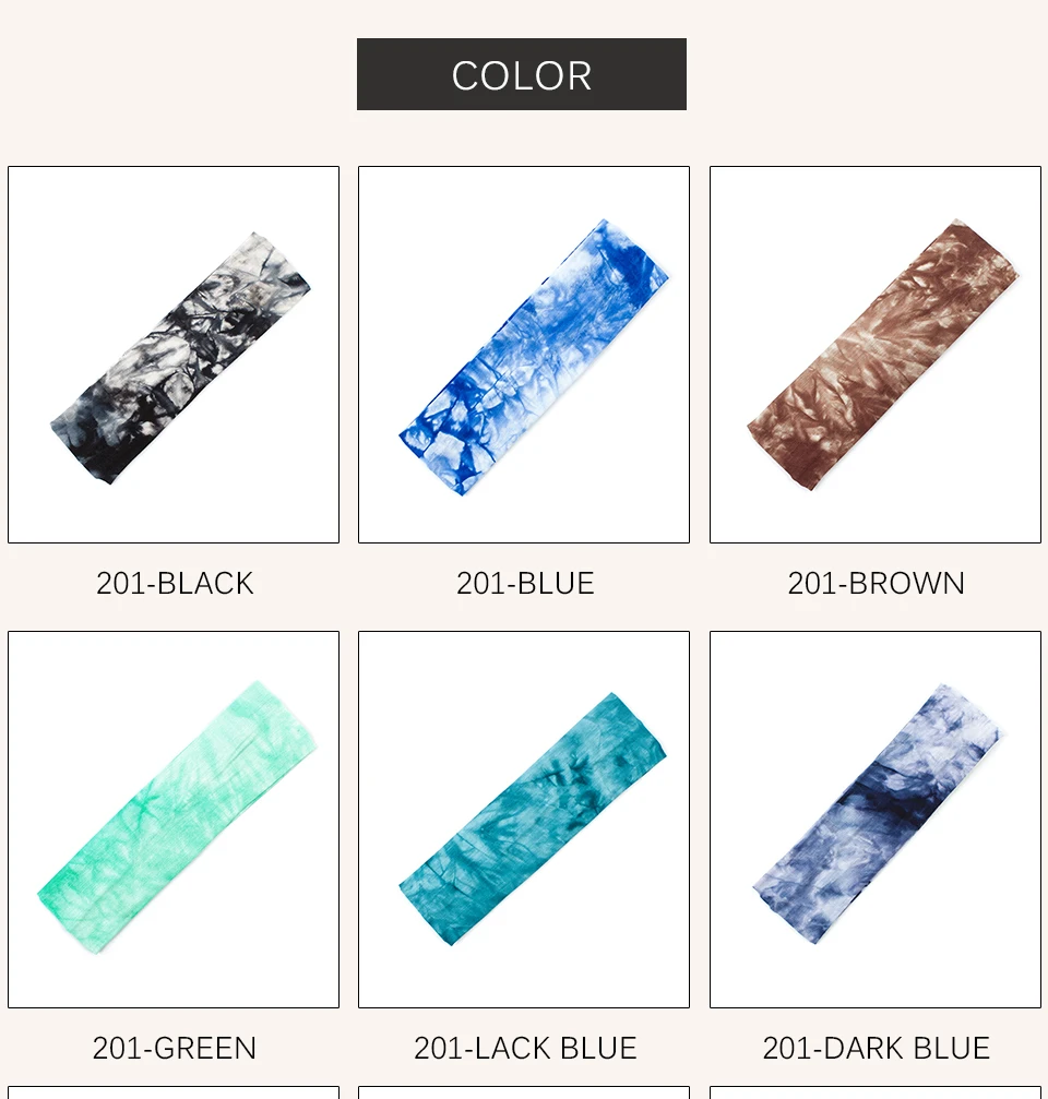 Damenmode Soft Splash Tie Dye Baumwolle Stirnbänder Damen Mädchen Sommer Stretch Knoten Haarbänder Zubehör Yoga Turban – Detail 1