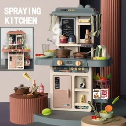 Jouets de cuisine pour enfants, 42 pièces, Simulation de cuisine, Spray d'eau Abs, vaisselle, ensemble de Table de cuisine, cadeaux pour enfants 