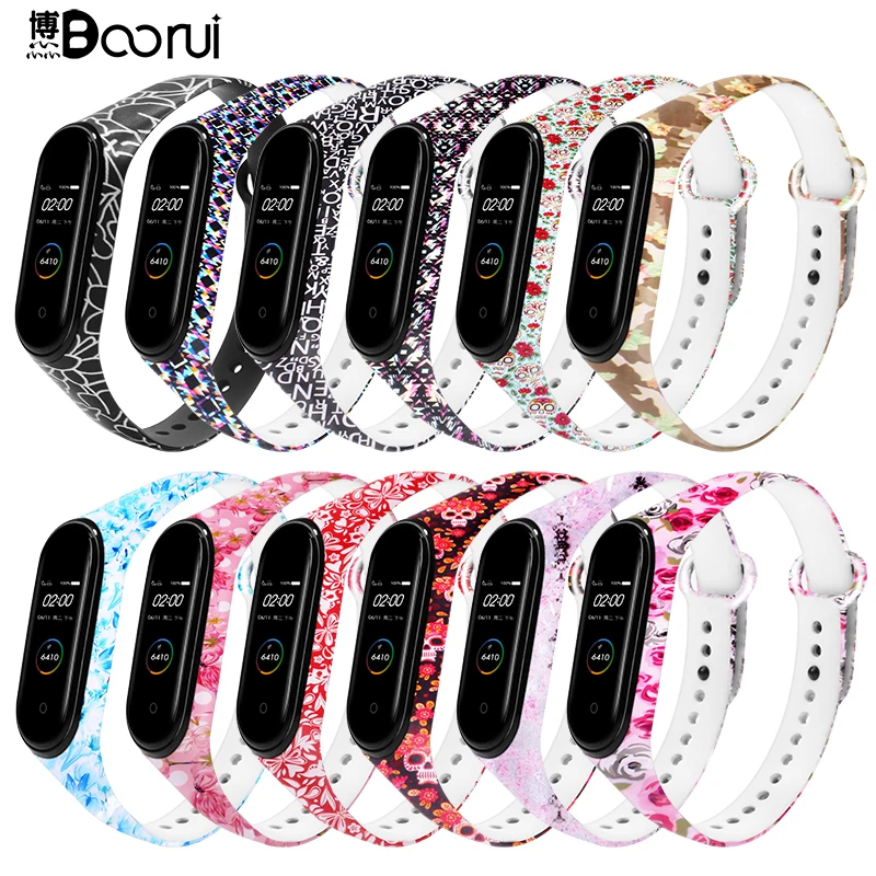 Ремешок BOORUI для mi band 4 умные аксессуары с персонализированным принтом
