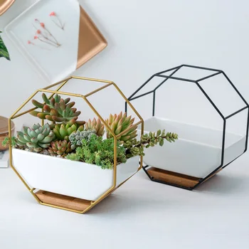 

Bracket Tray Home Decoration Hotel Arrangement Container Wall Mounted Retro Bar Office Flower Pot Set Balcony Succulent Ceramic