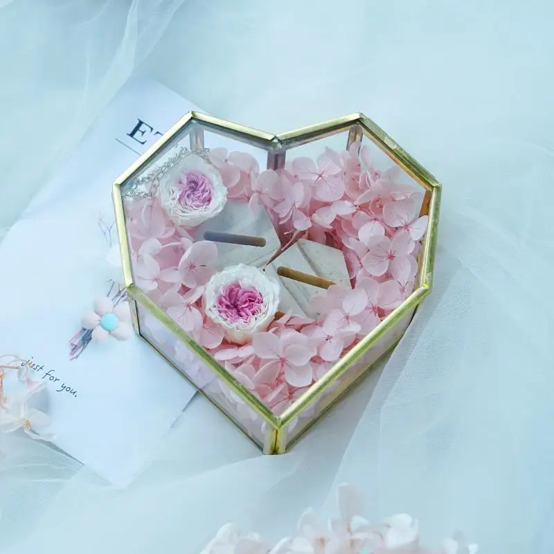 Ring box 15 Пользовательские деревенские Свадебные кольца шкатулка геометрическое кольцо держатель коробка Персонализированные Свадебные кольца коробка стекло Diy подарок декоративная коробка - Цвет: Ring box 15