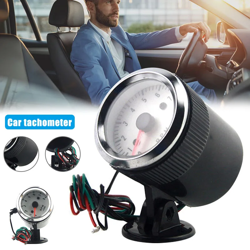 Automobile Tachometer 2 Inches 52mm 12V Blue LED Bar Turbo Boost Gauge Tachometer with Sensor for Cars YAN88