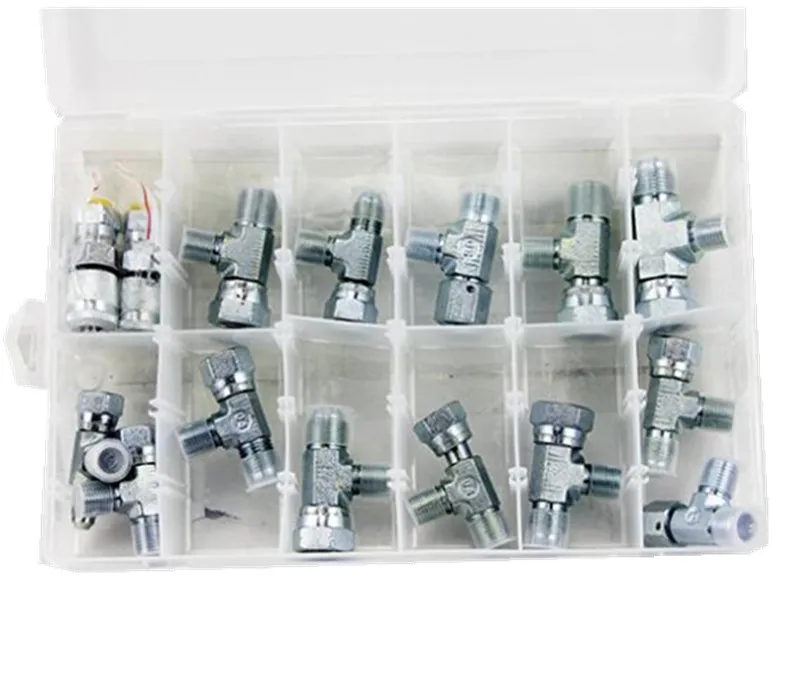

15Pcs Backhoe Loader Tractors Excavators Hydraulic Meter Hose Adapter Tee Set Fit for CATERPILLAR HITACHI KOMATSU KOBELCO
