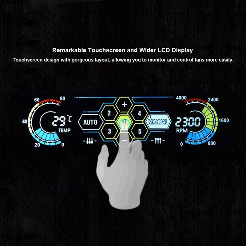 5,2" сенсорный ЖК-экран 5 способ Скорость вентилятора контроллер-PC Компьютерная температура охлаждения контроллер передней панели w/Температура монитор
