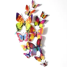 12 шт. ПВХ 3d бабочка Настенный декор милые бабочки настенные художественные наклейки переводки украшение для дома комнаты стены искусства