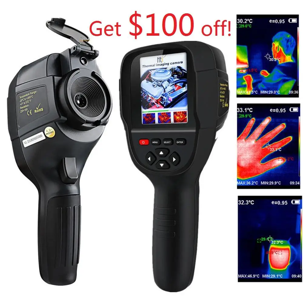 

HT-18 Digital Thermal Imager Detector Handheld Thermal Camera IR Infrared Thermometer Temperature Multifunction High Resolution