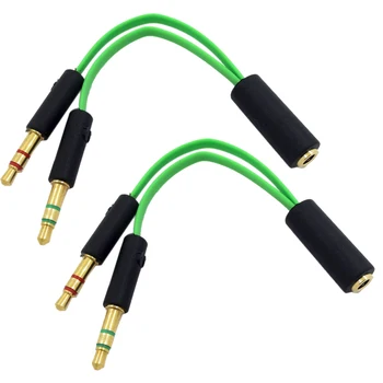 

2PCS Earphone o Cable Headphone Adapter Splitter Headset Microphone for Razer