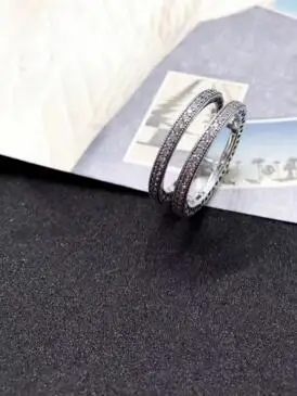 YPD96 925 Серебряное двойное кольцо с цирконием для девочек и мальчиков общее кольцо обручальное кольцо подарок