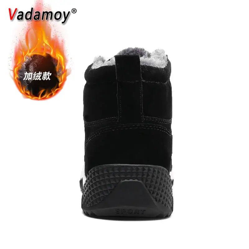Men Shoes Winter Casual Boots for Men Fur Lace Up Warm Snow Boots Outdoor Fashion Flat Mens Shoes Big Size 47 Scarpe Uomo 43