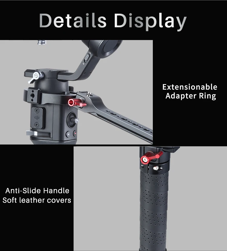 UURig двойная рукоятка для DJI Ronin S/Ronin SC Удлиняющая рукоятка для DJI RONIN SC/S стабилизатор аксессуары