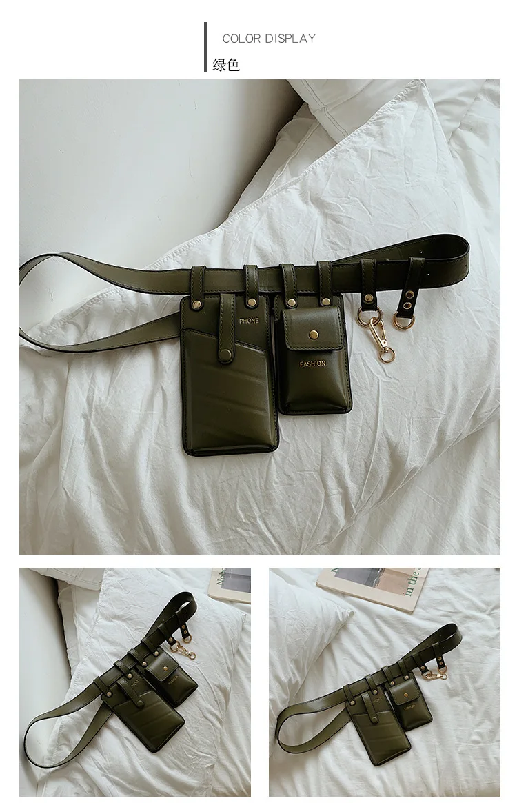 Unisex Tactical Waist Bag For Belt PU Leather Men Purse Punk Fanny Pack Women's Bag Multifunction Bag Male Phone Pouch JD02 (1)