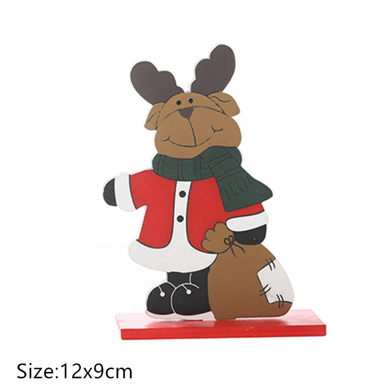1pc-37-elk stand Рождественский Деревянный DIY кулон Noel гирлянды фигурные рождественские украшения для дома Natal Navidad дерево декор подарки на год - Цвет: 1pc-37-elk stand