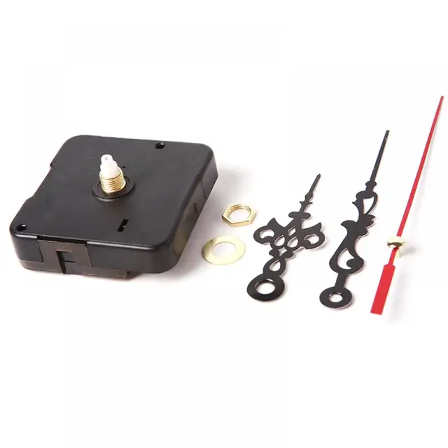 Movimento Per Orologio Da Parete Silenzioso: Set Fai-Da-Te Da 10 Pezzi Con Lancette Rosse E Nere Per Riparazioni E Progetti Creativi - 6