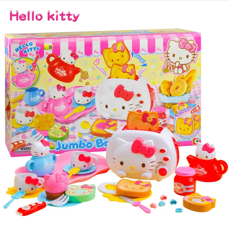 Hello kitty игрушечный игровой набор «Дом» для девочек, модель кухни, роскошная хлебопечка для завтрака