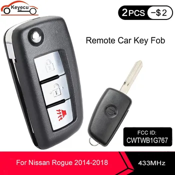 

KEYECU 3x Flip Remote Car Key fob 3 Button 434MHz For Nissan Rogue 2014+ PCF7961M chip FCC ID: CWTWB1G767 TWB1G767 28268-4CB1A