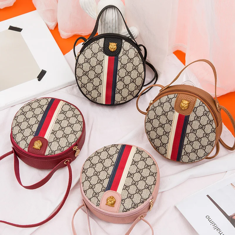 

Stripe Purse Shoulder Messenger Mini Bag Coin Purse Wholesale Round Shoulder Bag Handpurse Tiger Head Luxury Brand Women Wallet
