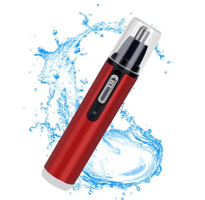 Quiet rechargeable electric small bottom noise male and female nostril and ear hair shaving double blade cleaning trimmer J06