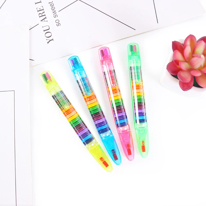 20 colors Cute Kawaii Crayons Oil Pastel Creative Colored Graffiti Pen  Kids Painting Drawing Supplies Student DIY Stationery deli 12 48 color watercolor pen safe washable children hand painted graffiti cute cartoon painting school манга art supplies