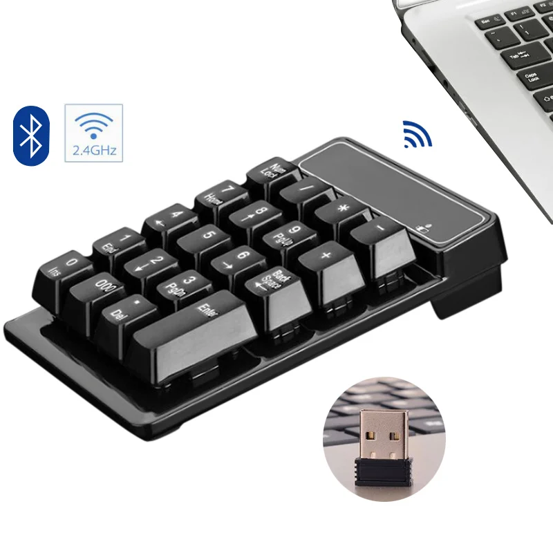 

2.4GHz Mini USB Wireless Numeric Keypad 19 Keys Number Pad Numpad Receiver For Windows XP/7/ 8 Laptop PC Computer NC99