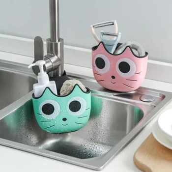 

Multifunctional Sink Drain Bag Hanging Kitchen Double-Layer Drain Basket Detachable Bathroom Storage Hanging Bag