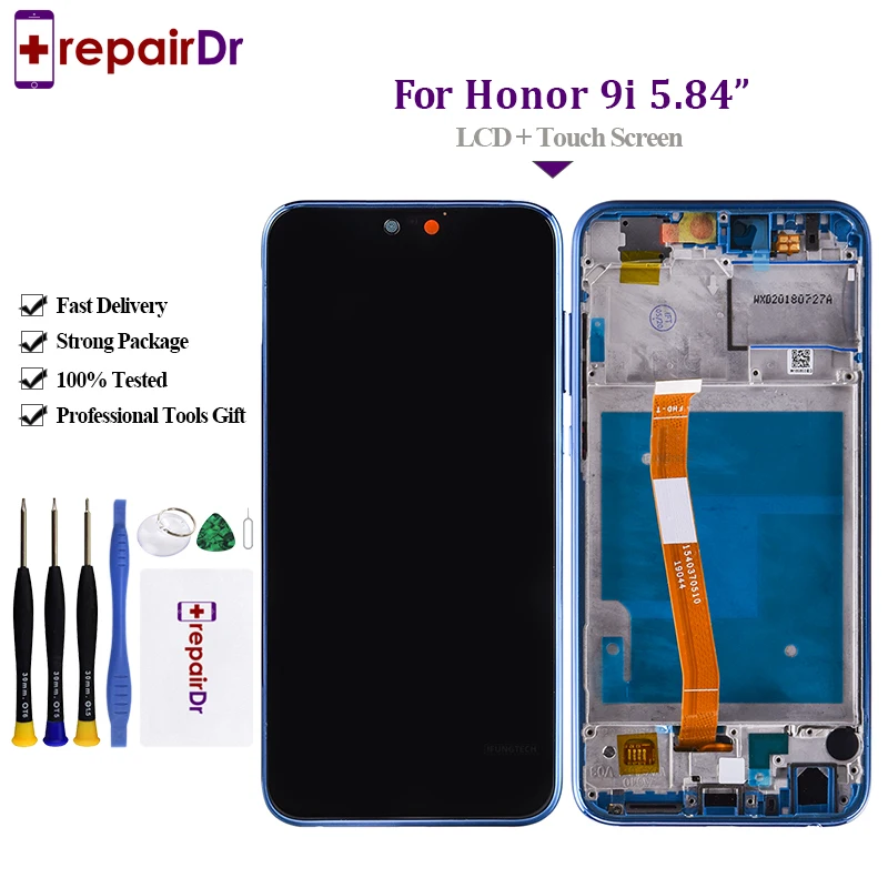 Huawei Honor 9i LCD 디스플레이 터치 스크린 디지타이저 어셈블리 (프레임 포함) 100 명예 9i/Nova 2i