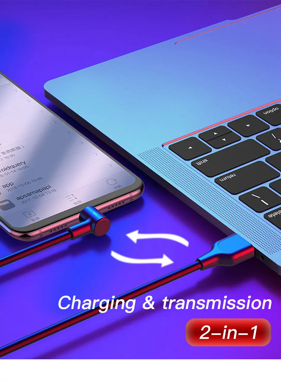 ACCEZZ 90 градусов 3 А микро USB кабель для быстрой зарядки Microusb кабель для синхронизации данных для мобильного телефона samsung Xiaomi huawei Android 1 м 2 м